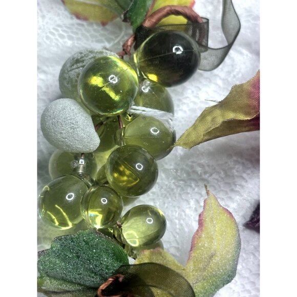Grape Lucite Acrylic Clusters Sugar MCM Ribbon Leave Accents Decor Set of 5 - Picture 7 of 16